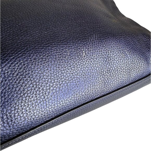 Coach Mia Pebbled Leather Shoulder Bag Metallic Blue Silver Hardware F29137 - Picture 9 of 11